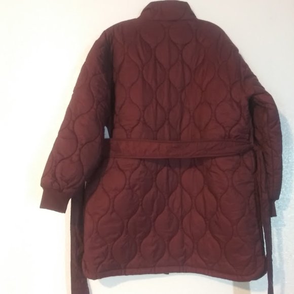 Time and Tru women's XL (16-18) Rustic Plum Onion Belted Barn Coat - Picture 4 of 11